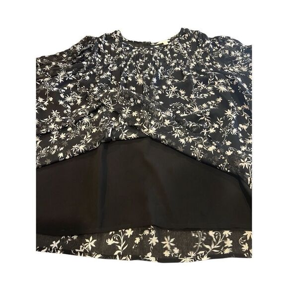 TERRA& Sky  black floral BOHO blouse size 4X - Picture 4 of 8